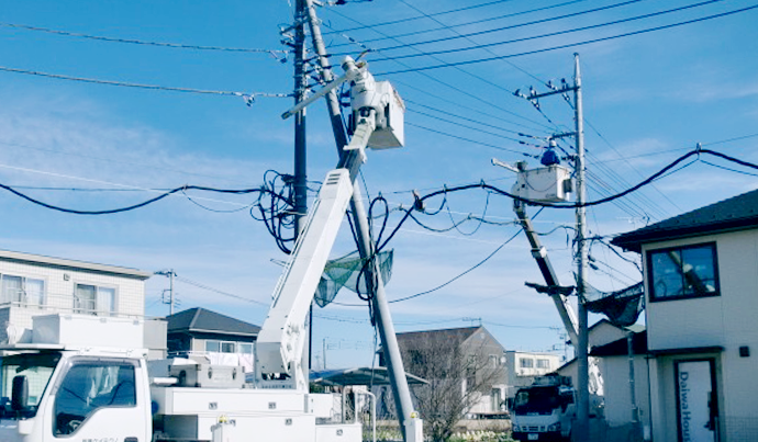 配電線工事の様子